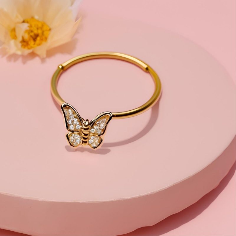 Single Butterfly Nose Hoop