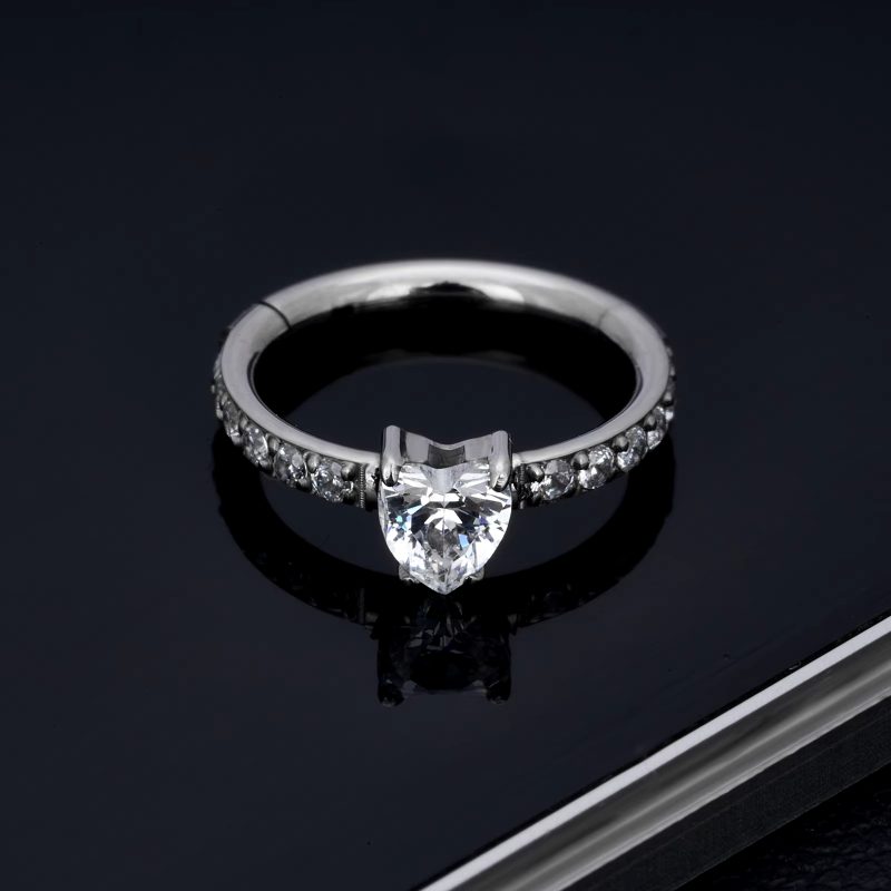 Rhinestone Cute Captive Bead Ring