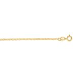 10K Yellow Gold Thin Mariner Link Anklet 1.2mm Thickness