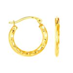 10k Yellow Gold Twisted Texture Hoop Earrings 10k Yellow Gold Twisted Texture Hoop Earrings