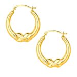 10k Yellow Gold X Motif Hoop Earrings 10k Yellow Gold X Motif Hoop Earrings