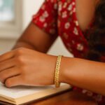 14K Gold Greek Key Bangle Bracelet for women