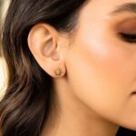 14K Gold North Star Diamond Stud Earrings