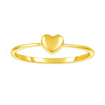 14K Gold Puffed Tiny Heart Ring
