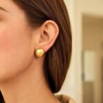 14K Gold Puffed Up Button Stud Earrings 14K Gold Puffed Up Button Stud Earrings