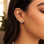 14K Rose Gold Scribble Heart Stud Earrings