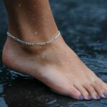 14K White Gold Figaro Anklet 2.6mm