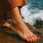 14K White Gold Sparkle Anklet 1.5mm