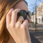 14K Yellow Gold Double Bar Open Ring