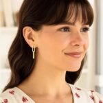 14K Yellow Gold Double Link Paperclip Chain Dangle Earrings