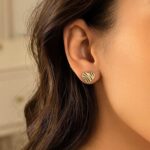 14K Yellow Gold Scribble Heart Stud Earrings 14K Yellow Gold Scribble Heart Stud Earrings