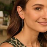 14k Gold Cutout Oval Dangling Chain Earrings