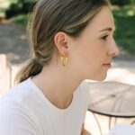 14k Gold Medium Bamboo Hoop Earrings