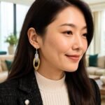 14k Two-Tone Gold Interlaced Multiple Row Dangle Earrings