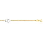 14k Two Tone Gold Intertwined Heart Anklet