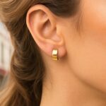 Real 14k Two-Tone Gold Polished and Textured Small Reversible Hoop Earrings Real 14k Two-Tone Gold Polished and Textured Small Reversible Hoop Earrings