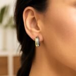 14k Two Tone Gold Small Double Row Hoop Earrings