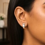 14k Two-Tone Gold Small Reversible Hinged Hoop Earrings 13mm