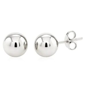 14k White Gold 6mm Ball Stud Earrings