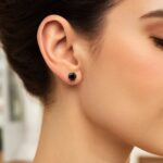 14k White Gold 4mm Black CZ Stud Earrings