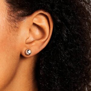 14k White Gold Classic Round 5mm Ball Stud Earrings