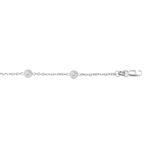 14k White Gold Cubic Zirconia Station Anklet