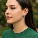 Real 14k White Gold Small Dainty Hoop Earrings 11.5mm x 1.3mm