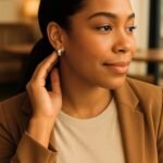 14k White Gold Wide Flat Hoop Earrings 16mm