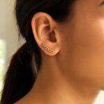 14k Yellow Gold Chain Link Ear Climber Earrings 14k Yellow Gold Chain Link Ear Climber Earrings