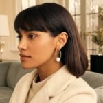 14k Yellow Gold Endless Hoop Floating Pearl Earrings