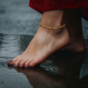 14k Yellow Gold Figaro Anklet 2.8mm