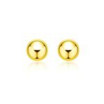 14k Yellow Gold Globe 7mm Ball Stud Earrings