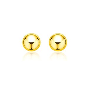 14k Yellow Gold Globe 7mm Ball Stud Earrings