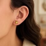 14k Yellow Gold Globe Ball Stud Earrings 7mm