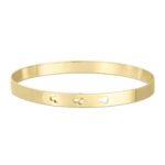 14k Yellow Gold Keyhole Clasp Bangle 6mm