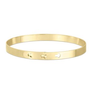 14k Yellow Gold Keyhole Clasp Bangle 6mm