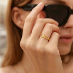 14k Yellow Gold Simple Dainty Infinity Ring for Women