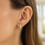 14k Yellow Gold Textured Bar Stud Earrings 14k Yellow Gold Textured Bar Stud Earrings