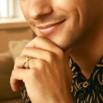 14k Yellow Gold Textured X Shaped Ring