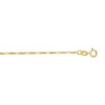 14k Yellow Gold Thin Figaro Anklet 1.3mm