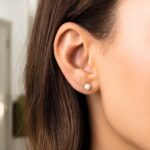 14k Yellow Gold Tiny Pearl Stud Earrings 4mm