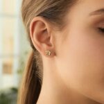 14k Yellow Gold Virgo Stud Earrings