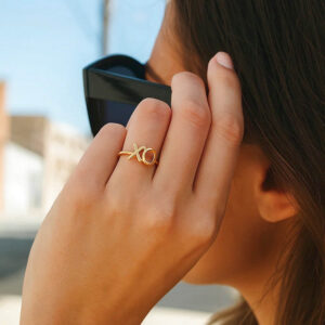 14k Yellow Gold XO Ring