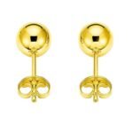 3mm Round Ball Stud Earrings 14k Yellow Gold