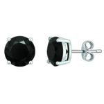 6mm Round Black Cubic Zirconia Stud Earrings 14k White Gold 6mm Round Black Cubic Zirconia Stud Earrings 14k White Gold