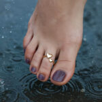 Adjustable Bypass Double Heart Toe Ring 14k Yellow Gold