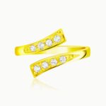 Cubic Zirconia Toe Ring 14k Yellow Gold Contemporary