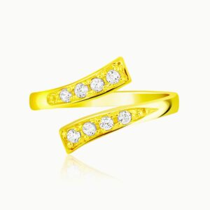 Cubic Zirconia Toe Ring 14k Yellow Gold Contemporary