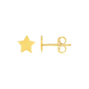 14k Gold Stud Earrings with Stars (6.5mm)