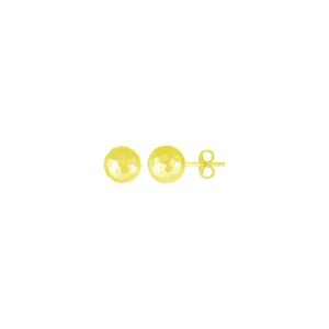 14k Gold Post Ball Stud Earrings with Faceted Texture (7mm)